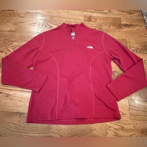 North Face. Flight Series VaporWick Quarter Zip Pullover. Red. Size Large.